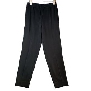 NEW! COS High Waist Black Crepe Trouser Pants Pull On 28” Inseam Size 6 Tapered